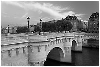 Pont Neuf at sunset. Paris, France (black and white)