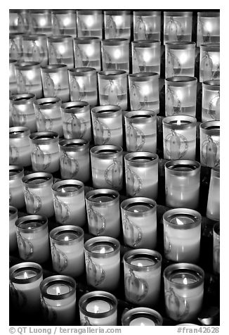 Candles, Notre-Dame cathedral. Paris, France (black and white)