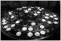 Circle of candles, Notre-Dame cathedral. Paris, France ( black and white)