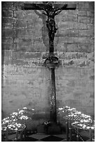 Candles and Christ, Notre-Dame. Paris, France ( black and white)