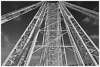 Ferris Wheel (grande roue) structure. Paris, France (black and white)