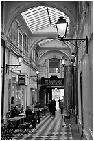 Covered passage between streets. Paris, France (black and white)