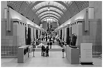 Interior of the Musee d'Orsay. Paris, France ( black and white)