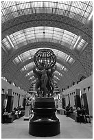 Sculpture by Jean-Baptiste Carpeaux, The Four Parts of the World, in Orsay Museum. Paris, France ( black and white)