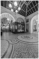 Mosaic, passage Vivienne. Paris, France (black and white)