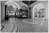 Galleries and store, passage Vivienne. Paris, France (black and white)