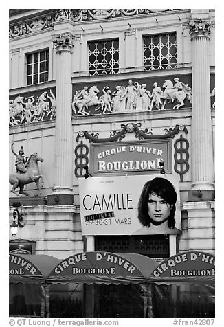 Cirque d'hiver. Paris, France (black and white)