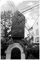 Moulin de la Galette, Montmartre. Paris, France (black and white)