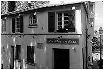 Pink house, Montmartre. Paris, France ( black and white)