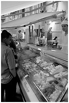 Ice cream parlor, Nice. Maritime Alps, France (black and white)