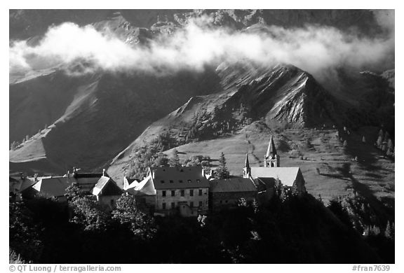 Village of La Grave. France (black and white)