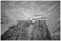 Bardan monastery, Zanskar, Jammu and Kashmir. India (black and white)