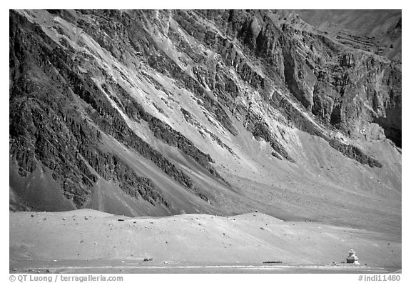 Chorten and mountain slopes, Zanskar, Jammu and Kashmir. India