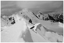 Snowy ridge above Shingo La, Zanskar, Jammu and Kashmir. India (black and white)