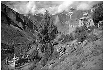 Monestary, Lahaul, Himachal Pradesh. India (black and white)