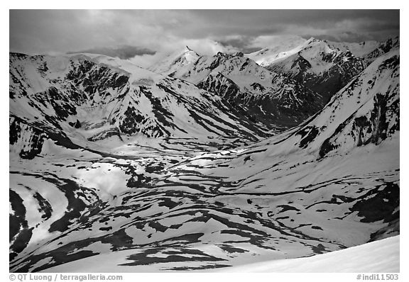 Shingo La Pass, Zanskar, Jammu and Kashmir. India (black and white)