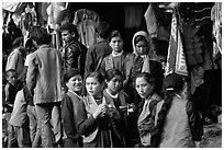 Women in market, Keylong, Himachal Pradesh. India (black and white)