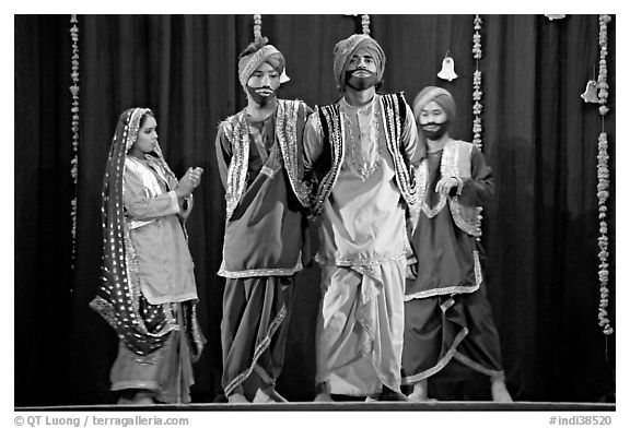 Traditional dances. New Delhi, India (black and white)