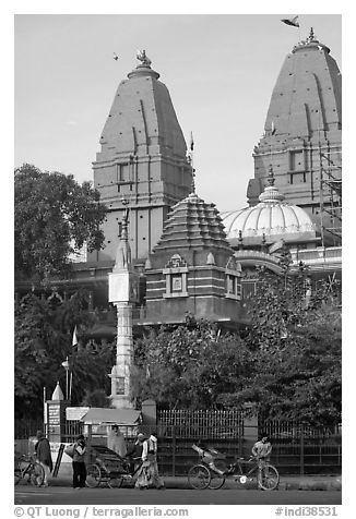 Hindu shrine. New Delhi, India (black and white)