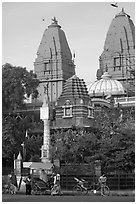 Hindu shrine. New Delhi, India (black and white)