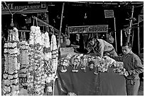 Flower shop. New Delhi, India ( black and white)