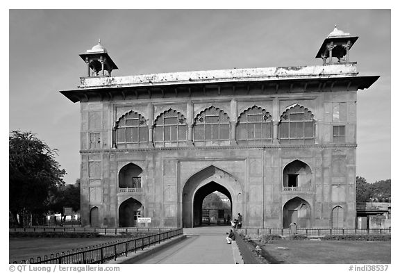 Naubat Khana (Drum house), Red Fort. New Delhi, India (black and white)