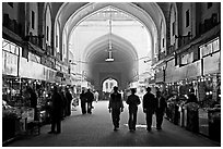 Shops in Chatta Chowk (Covered Bazar), Red Fort. New Delhi, India ( black and white)