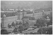 Red fort wall. New Delhi, India ( black and white)