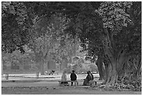 Gardens of Humayun's tomb. New Delhi, India ( black and white)