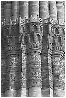 Shafts separated by Muqarnas corbels, Qutb Minar. New Delhi, India ( black and white)