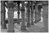 Colonade, Qutb complex. New Delhi, India ( black and white)