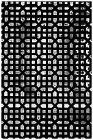 Screened window, Imam Zamin tumb, Qutb complex. New Delhi, India (black and white)