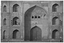 Detail of Jama Masjid East Gate. New Delhi, India ( black and white)