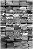 Koran books, prayer hall, Jama Masjid. New Delhi, India ( black and white)