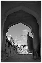 Gate, Mehrangarh Fort. Jodhpur, Rajasthan, India ( black and white)