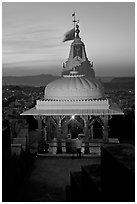 Chamunda Devi temple, Mehrangarh Fort. Jodhpur, Rajasthan, India (black and white)