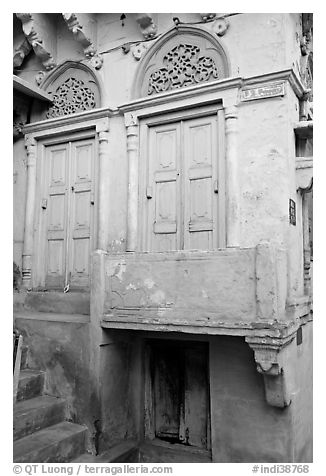 Green doors and blue walls. Jodhpur, Rajasthan, India