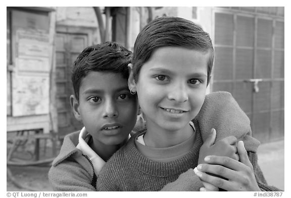 Boys. Jodhpur, Rajasthan, India (black and white)
