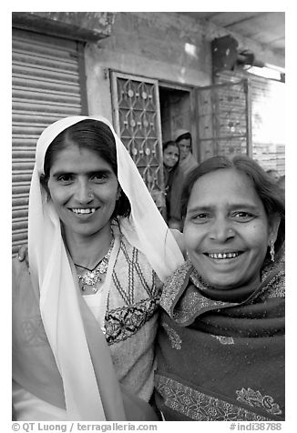 Smiling women in old street. Jodhpur, Rajasthan, India