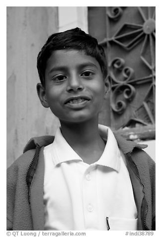 Boy. Jodhpur, Rajasthan, India (black and white)