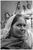 Woman wearing hijab. Jodhpur, Rajasthan, India (black and white)