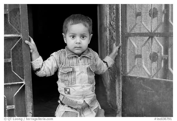 Boy in doorway. Jodhpur, Rajasthan, India