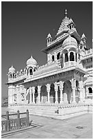 White marble memorial, Jaswant Thada. Jodhpur, Rajasthan, India (black and white)