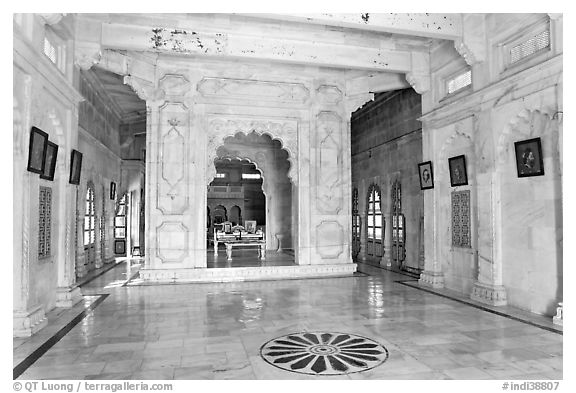 Inside Jaswant Thada. Jodhpur, Rajasthan, India (black and white)