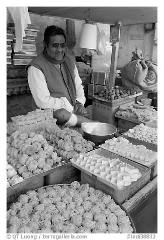 Man selling sweets and pastries. Jodhpur, Rajasthan, India