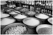 Grains and other groceries, Sardar market. Jodhpur, Rajasthan, India (black and white)