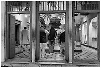 Old city temple. Varanasi, Uttar Pradesh, India ( black and white)