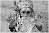 Holy man. Varanasi, Uttar Pradesh, India (black and white)