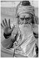 Pilgrim. Varanasi, Uttar Pradesh, India ( black and white)