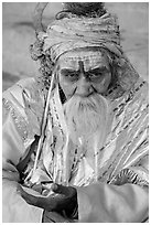 Sadhu. Varanasi, Uttar Pradesh, India (black and white)